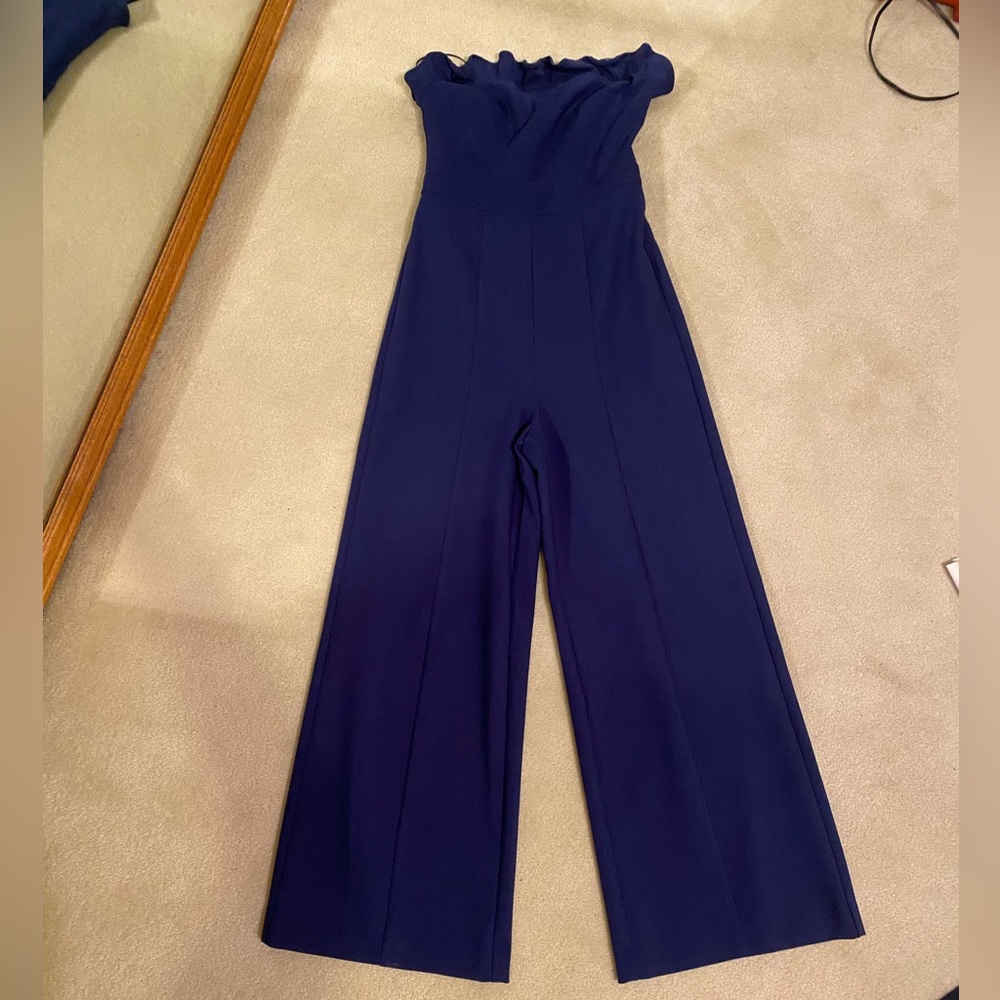 Likely Strapless Wide-Leg Jumpsuit in Navy